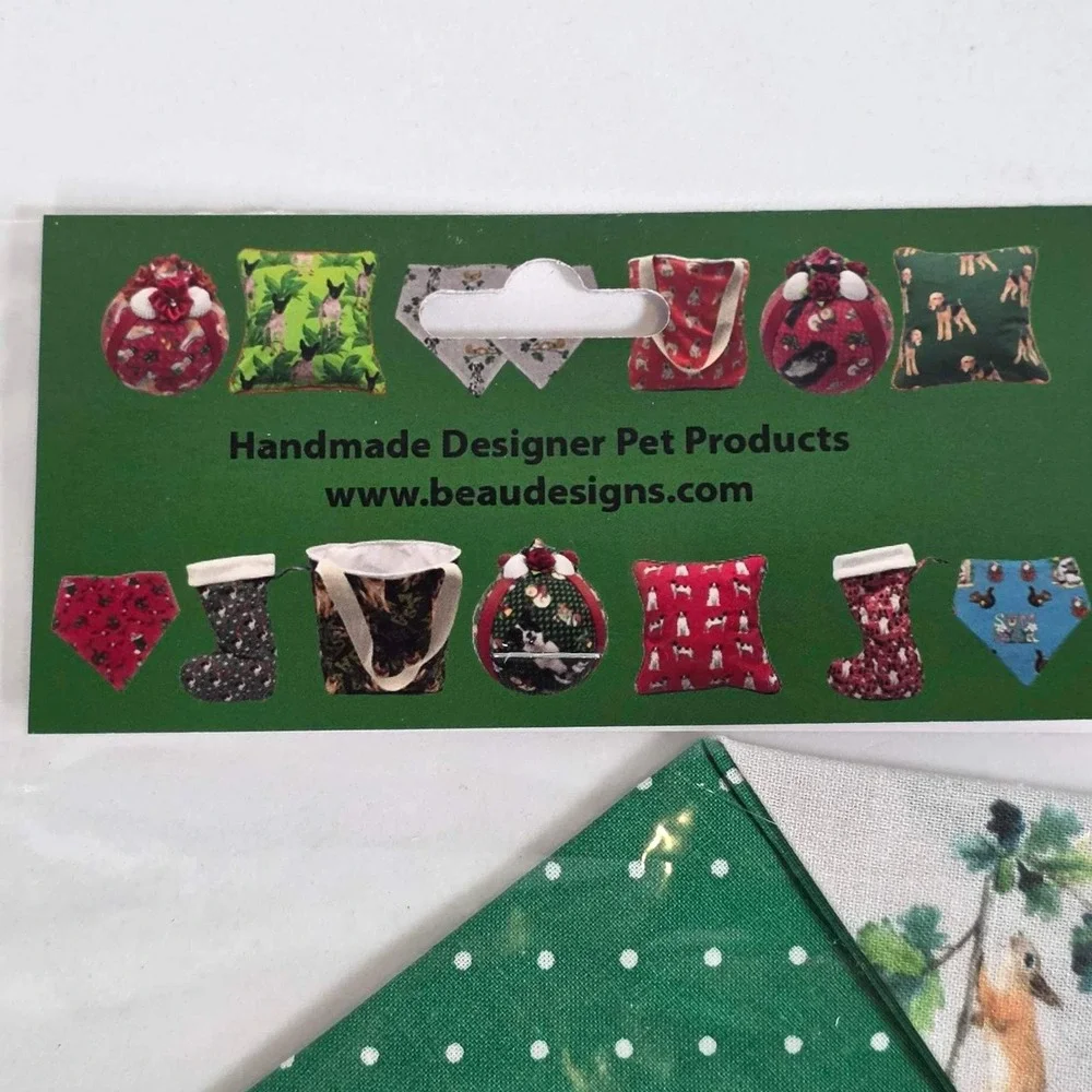 Beau Dog Bandana Designs Bull Terrier Squirrel Reversible Polka Dot Small 16